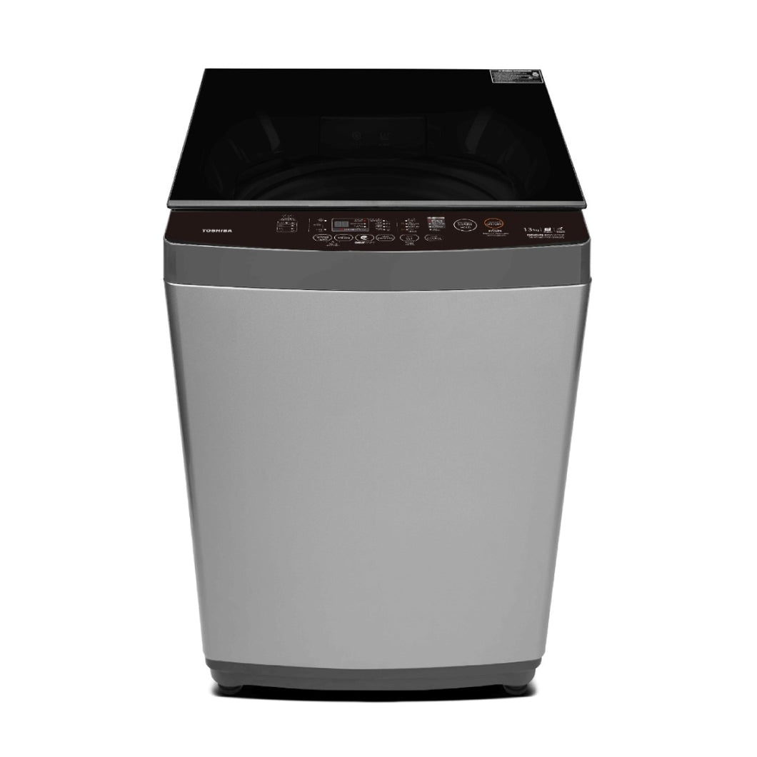 غسالة توشيبا ، تعبأ من الأعلى ، سعة 13 كجم ،  فضي
