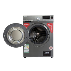 Sharp Front Load Washing Machine 8Kg 1200 RPM 16 Programs Stainless Steel