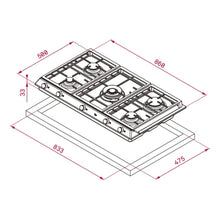 Load image into Gallery viewer, Teka Built-in Gas Hob 90cm 5 Burners Cast Iron Grids Auto Ignition Stainless Steel
