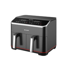 Load image into Gallery viewer, Sharp Air Fryer 8L Double Basket 1800W, Black
