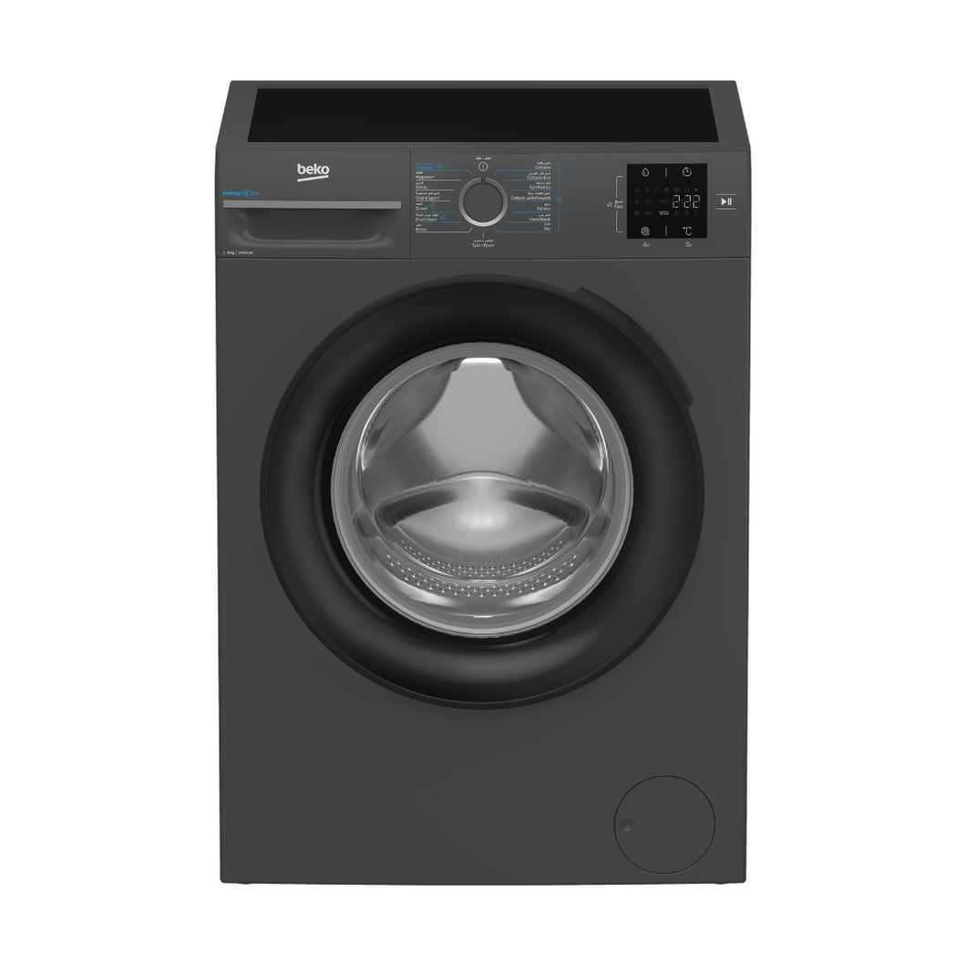 بيكو غسالة تحميل أمامية , 9 كجم 15 برنامج , أسود