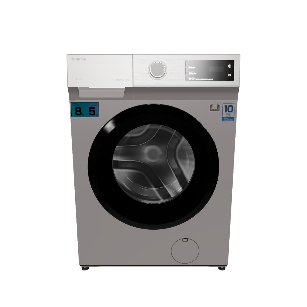Toshiba Front Load Washer Dryer Combo 8/5Kg Real Inverter LED Digital Display Silver